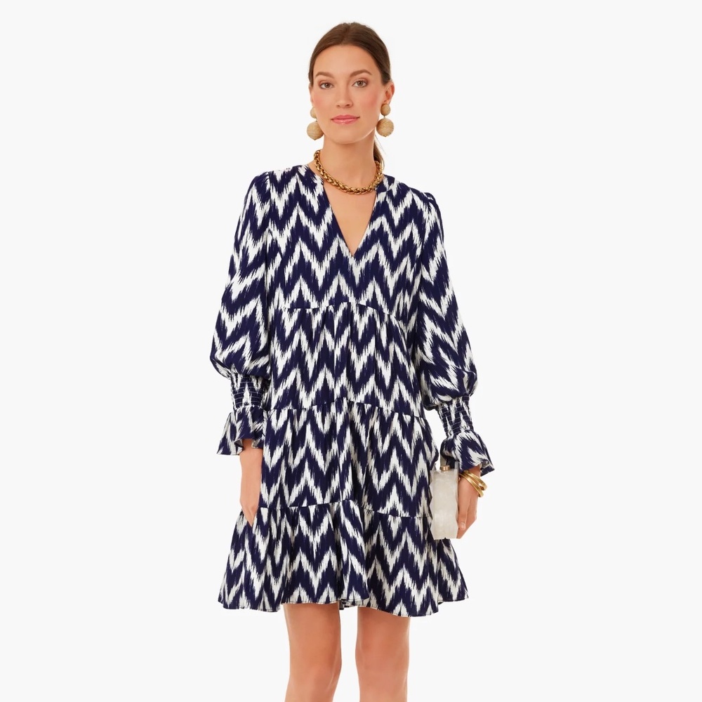 Pomander Place Navy Ikat Kenzo Dress